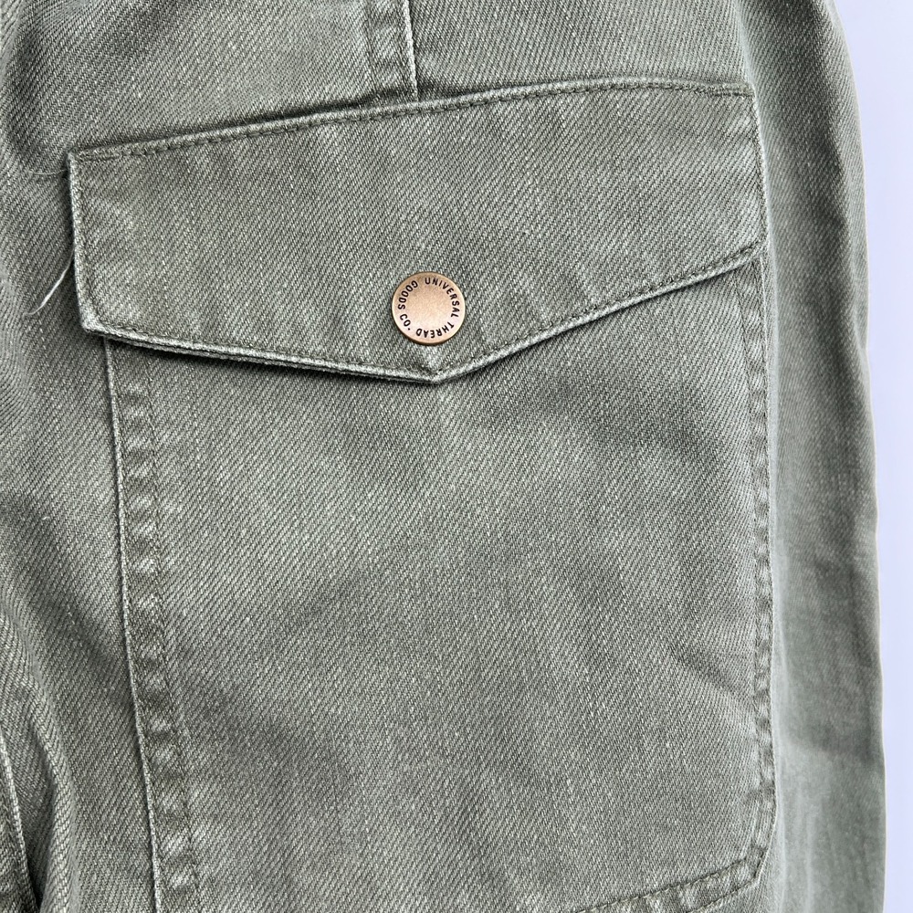 Universal Thread army green high rise wide leg jeans casual retro 6 - Picture 7 of 12
